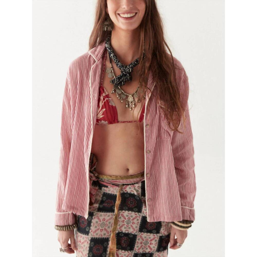 NEW MAISON HOTEL dodo long sleeve blouse in rouge